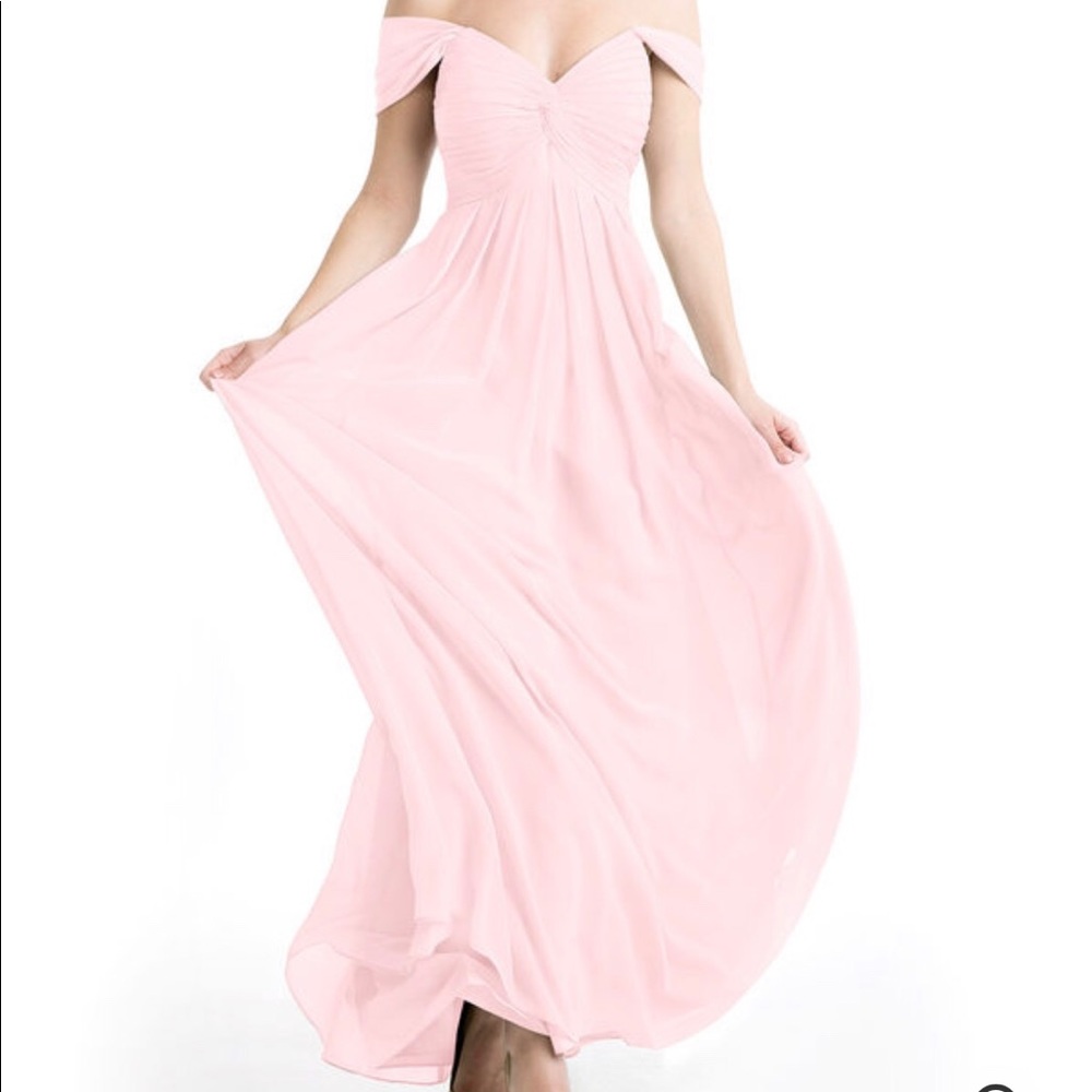Azazie Kaitlynn dress in blushing pink